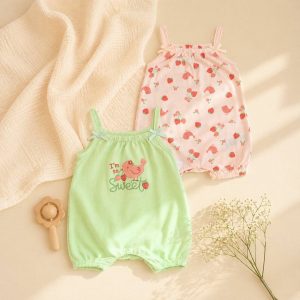 2pcs Set Baby Sleeveless Rompers Tank Top Jumpsuit