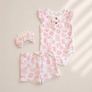 Baby Girl Summer Clothes Sleeveless Romper with Headband Boho Outfits