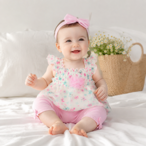 Flower Butterfly Chiffon Baby Outfit Top & Leggings 2 Piece Set